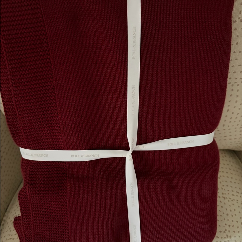NWT Boll & Branch Court Knit throw in color holly! - Picture 5 of 9